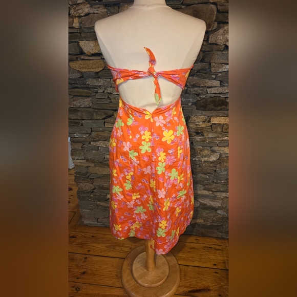 Lilly Pulitzer Floral Strapless Dress, Ties In Back Great Condition - Picture 3 of 8